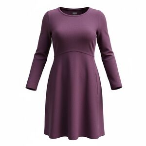 Burgundy Duluth Trading‎ Long Sleeve Women's Dress With One Zipper Pocket Size L